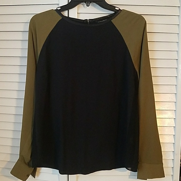 W118 by Walter Baker Tops - W118 Walter Baker Blouse w leather like trimming